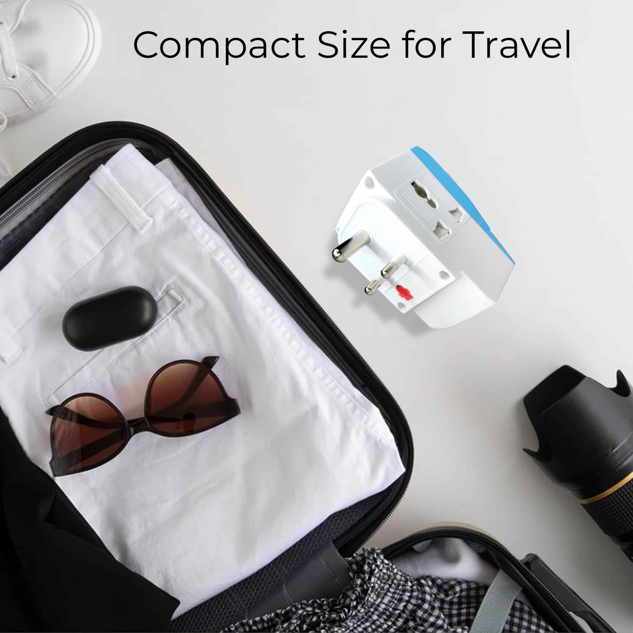 MX 3 Pin Multi Plug Socket-Worldwide Universal Socket Travel Adapter with USB Ports & Type-C PD Individual Switch Safety Shutter LED Indicator-3 Way Plug Socket (5A-250V)Fast Charging-Type D plug