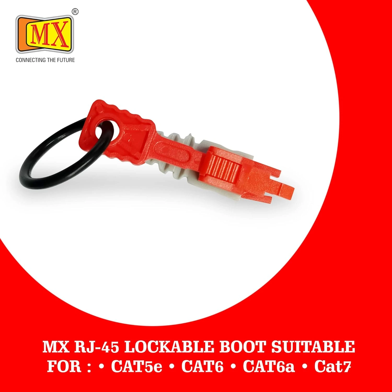 MX RJ45 LOCKABLE BOOT SUITABLE FOR,CAT5e, CAT6,CAT6a,Cat7 Network Cable -Pack of 25
