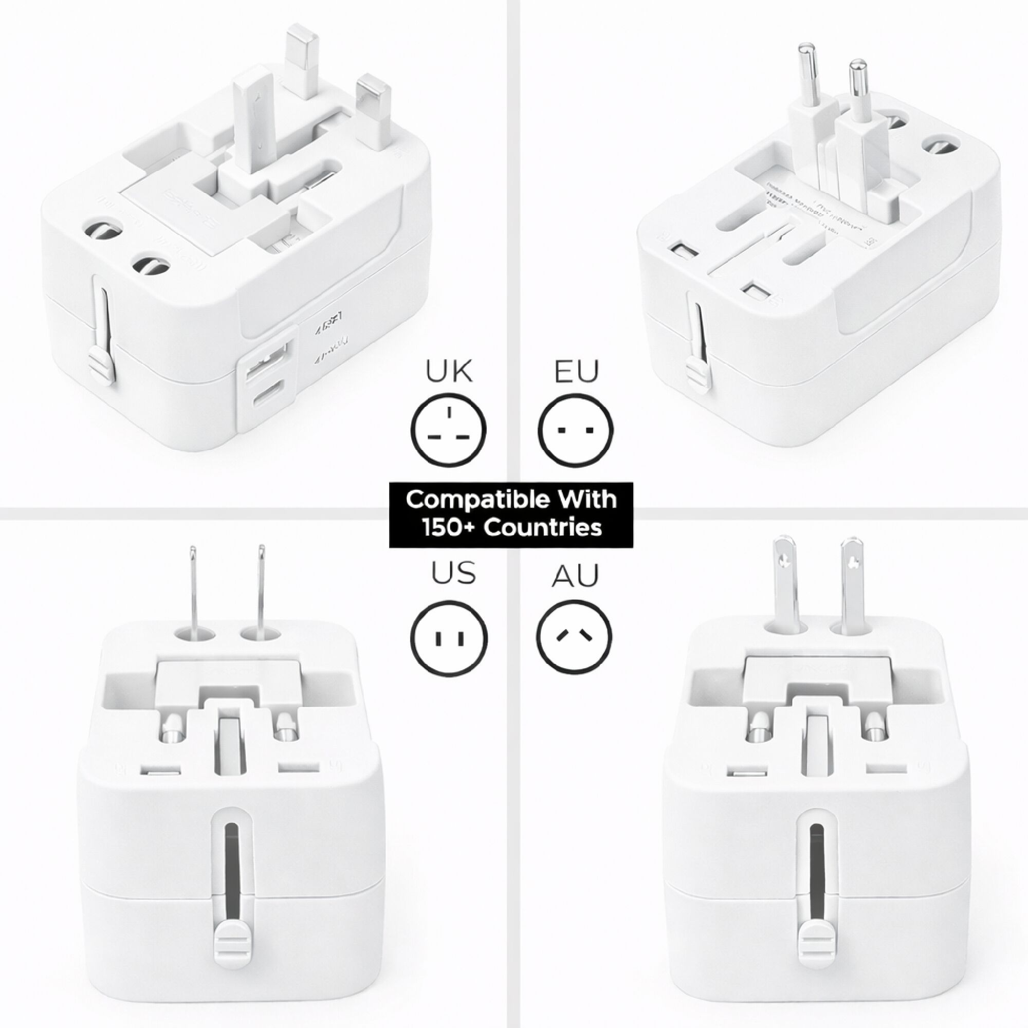 MX Universal Travel Adapter, Worldwide All over 150 International Countries with LED & Child Safety Shutter-Universal Socket Compatible in UK, Europe, USA, Australia, China, Japan & Thailand Red
