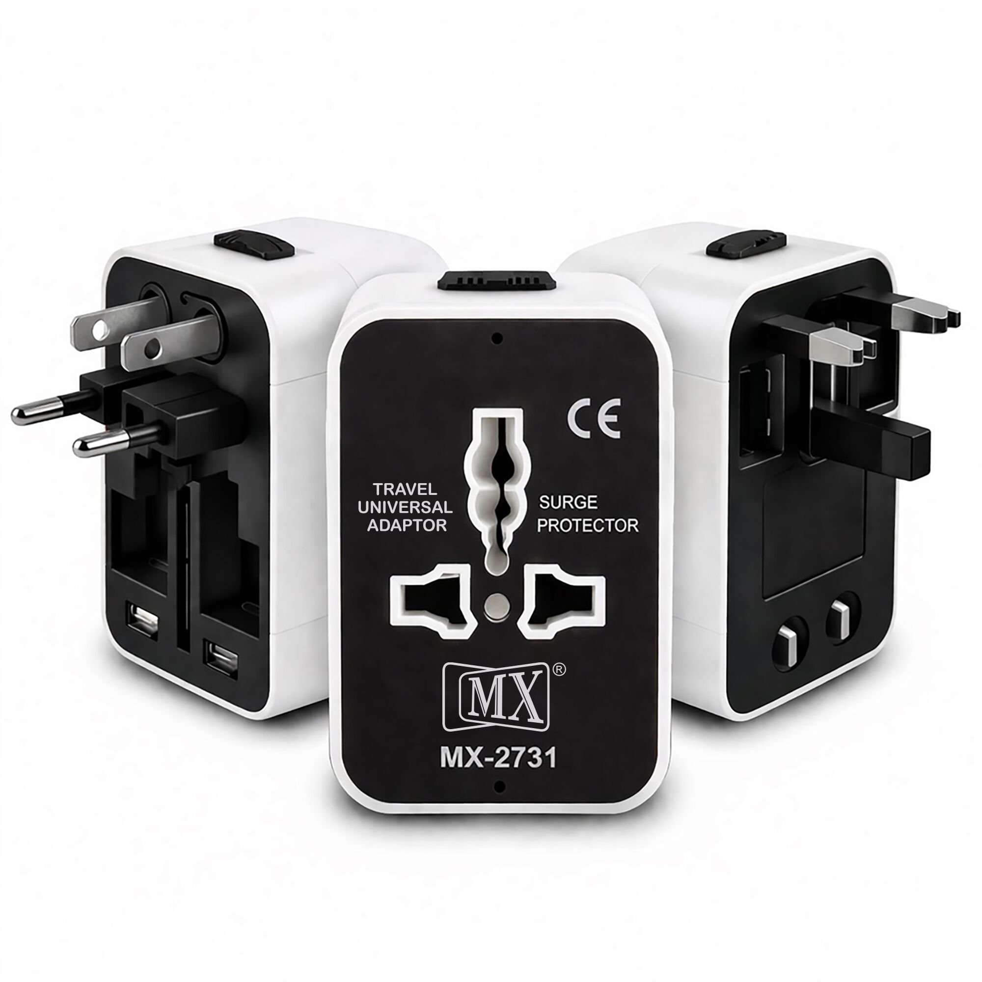 MX Universal Travel Adapter, Worldwide All over 150 International Countries with LED & Child Safety Shutter-Universal Socket Compatible in UK, Europe, USA, Australia, China, Japan & Thailand Red