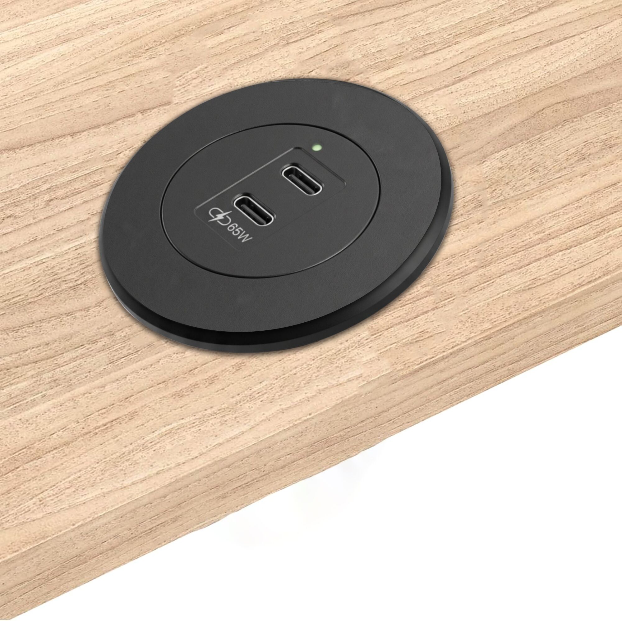MX Classic Slim In-Desk USB-C + C Fast Charger 35W | 45W | 65W | Flush Mount | 70mm Cap / 41x41mm Cutout